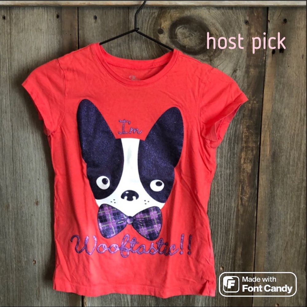 Children’s Place Pink Dog Graphic Tee Large 10/12